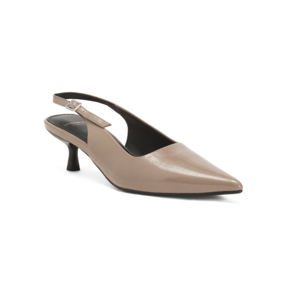 VAGABOND SHOEMAKERS Taupe Patent Leather Lykke Slingback Kitten Heels - Picture 1 of 2